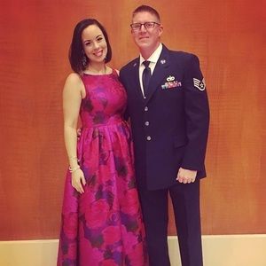 Adrianna Papell Pink floral Gown